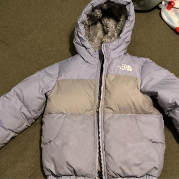 The North Face Other - The North Face Kids' Two-Tone Puffer Jacket in Gray and Lavender